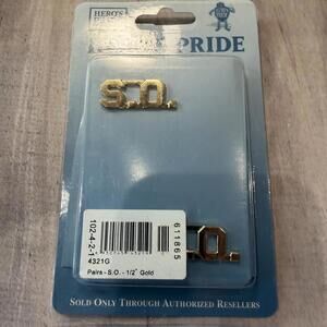 NOS Hero's Pride S.O. Gold Uniform Insignia Clutch Pin Security Officer 4321G